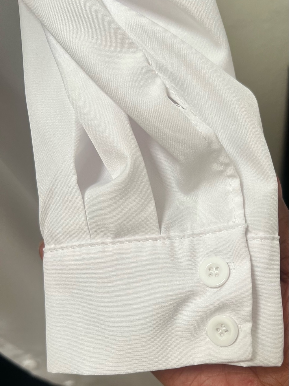 Elegant White Long-Sleeve Button-Front Shirt Dress - Picture 9 of 9